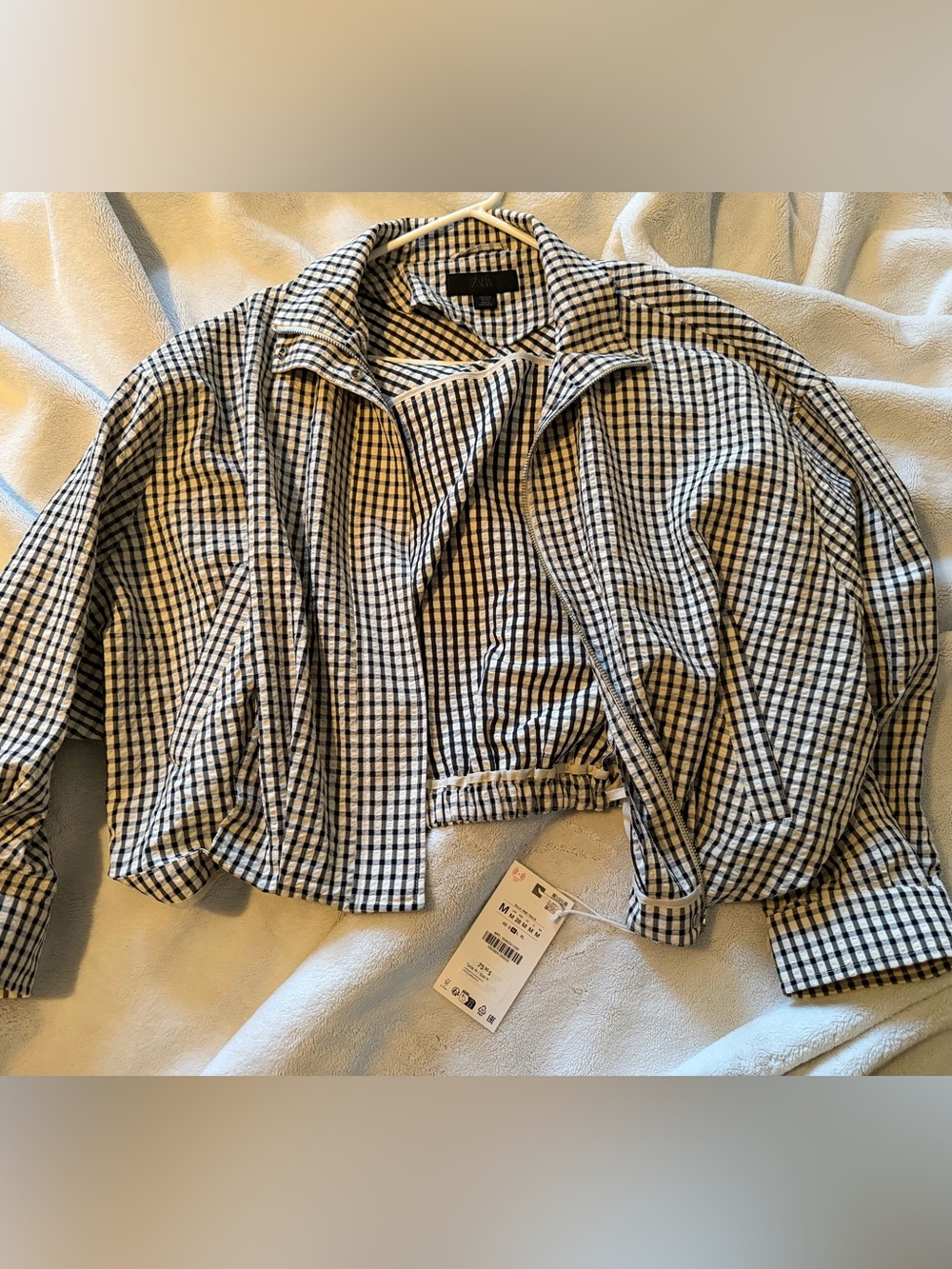 *New* Viral Zara Plaid Bomber Jacket Size M